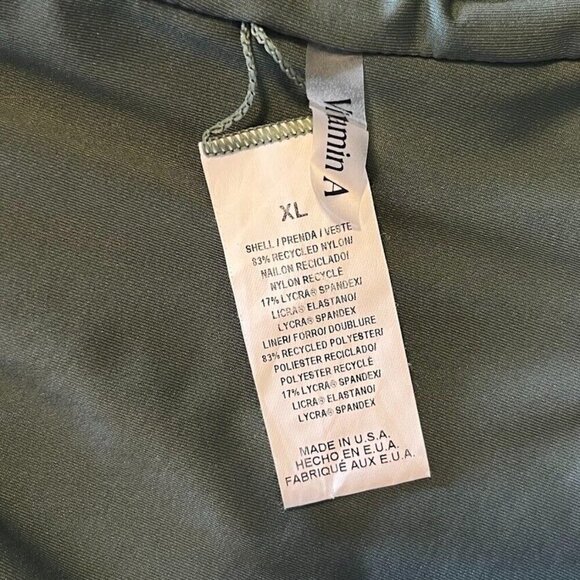 Vitamin A Leah Swim Suit Square Neck One Piece SuperRib Modest Vacation Green XL - Picture 5 of 5